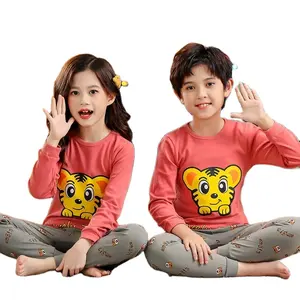 Set Piyama Anak Perempuan, Baju Tidur Anak Balita, Unisex, Nyaman, Lembut, Motif Kartun Hewan, 2 Potong