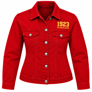 Chaqueta Vaquera Bordada para Mujer PDK, Roja, Informal, con Cuello Estructurado, Bolsillos con Solapa Doble en el Pecho y Botones Metálicos - Product Image 6