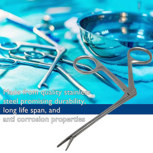 Pinzas de Cocodrilo para Oído ENT Premium, Esterilizables en Autoclave, Pinzas de Cocodrilo para Eliminar Cera de Oído, Vástago Recto Serrado - Product Image 6