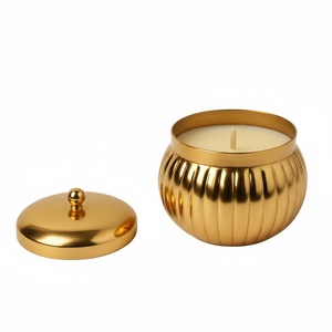Portavelas de diseño vintage para decoración del hogar, de metal martillado dorado de primera calidad con tapa, para decoración de interiores. - Product Image 6