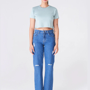 เสื้อครอปท็อปผู้หญิงสำหรับฤดูร้อน ทรงหลวม สกรีนลายได้ตามต้องการ ระบายอากาศดี สวมใส่สบาย คอกลม แขนสั้น ผ้าฝ้าย 100% คุณภาพสูง - Product Image 5