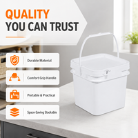 Seaux carrés en plastique robustes de 5L, 10L, 20L et 5 gallons avec couvercles pour l'emballage de peinture – Vente en gros