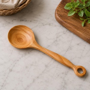 Cuillère de cuisine en bois de qualité supérieure, ustensile de cuisson réutilisable pour remuer, sauter et servir les aliments, en vente - Product Image 5