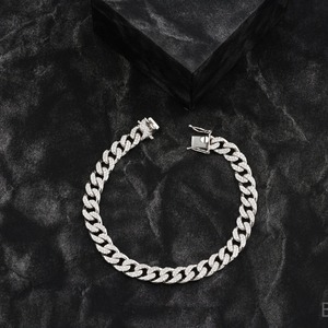 Round Brilliant Cut Diamond <b>Charm</b> Bracelet 14K Gold Plated Unisex Hiphop Jewelry Filled Diamonds D Color Heavy Wristwear GIA - Product Image 1