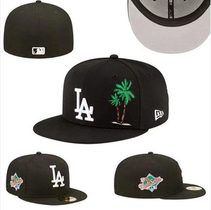 หมวกแก๊ปปักลาย Black LA แบบ Snapback ทรง Fitted ปีกแบน สไตล์สปอร์ต สตรีทแวร์ - Product Image 2