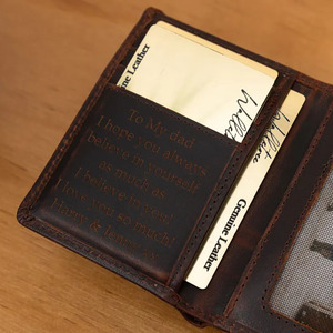 Portefeuille homme en cuir véritable de haute qualité, design sécurisé, fournisseur en gros, logo personnalisé, OEM à prix raisonnable - Product Image 3