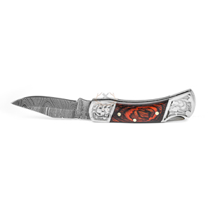 Couteau de poche en acier Damas en gros DD-FK-WH906, lame tranchante faite à la main avec manche en bois exotique, couteau d'extérieur EDC - Product Image 4