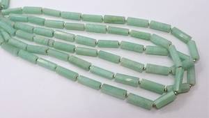Perles en amazonite naturelle facettée de forme cylindrique, 6x20 mm, perles en amazonite en forme de tube, 16 pouces, amazonite facettée de forme cylindrique - Product Image 5