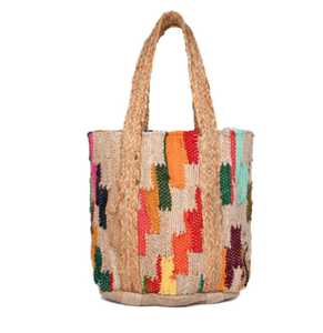 Trendy Multicolour Braided Jute Cotton Chindi Tote <b>Bags</b> Custom Logo Wholesale Shopping <b>Bags</b> best for <b>Beach</b> <b>bags</b> for <b>women</b> - Product Image 3