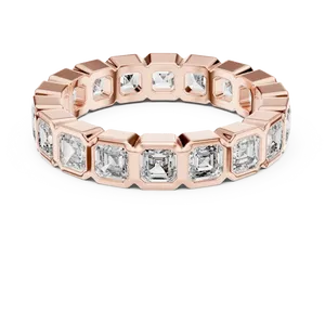 10K 14K 18K Solid Gold Square <b>Emerald</b> Cut Lab Grown Diamond Eternity <b>Band</b> <b>Ring</b> 3.60 CTW E Color Bezel Set Luxury Unisex - Product Image 5