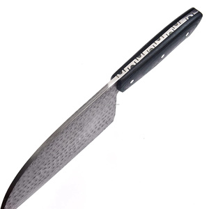 Cuchillo de Chef de Acero de Damasco de Alta Calidad Personalizado al por Mayor, Mango de Micarta G10, 60 HRC, Resistente para Cortar y Picar Carne - Product Image 5
