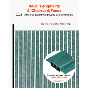 Elegante Recinzione a Catena con Doppia Parete e Doghe Verticali Bloccabili, Doghe per la Privacy in HDPE ad Alta Densità con Blocco Inferiore - Product Image 2