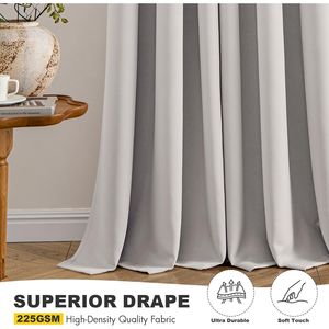 Tende Oscuranti Effetto Ciottoli per Camera da Letto e Soggiorno, Lunghe 63 Pollici, 2 Pannelli, Isolamento Termico, Tessuto Oscurante - Product Image 1