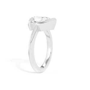 Anillo de Diamante Cultivado en Laboratorio de 2 Quilates en Forma de Pera, Oro Sólido de 14K/18K, Bisel Inclinado, Doble Garra, Precio al por Mayor B2B, Fabricante - Product Image 3