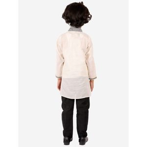 Ensemble Kurta-avec-pyjama en polyester vert uni pour garçons, manches longues, ensembles de chemises pour hommes - Product Image 5
