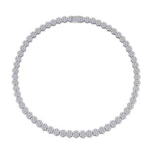 New Trend Floral Moissanite Necklace 925 Sterling Silver Luxury Fashion Jewelry - Product Image 2