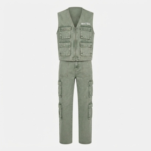 Women Utility Cargo Vest And <b>Pants</b> Set Multi Pocket Sleeveless Workwear Matching Two Piece Casual Streetwear Outfit - Product Image 3