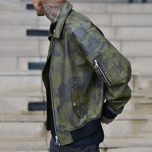 High Quality <b>Men's</b> Leather <b>Jackets</b> <b>Camo</b> Genuine Leather <b>Jacket</b> for <b>Men</b> Pu Leather <b>Jacket</b> - Product Image 2