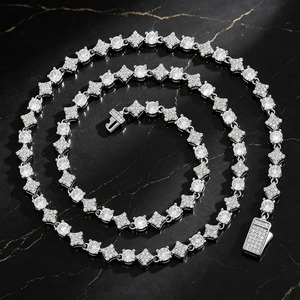 Collar de Cadena de Tenis con Diseño Único de 6mm, con Circonitas Blancas y Negras, Patrón de Estrellas, Pulsera Iced Out, Joyería Hip Hop Streetwear para Hombres y Mujeres - Product Image 4