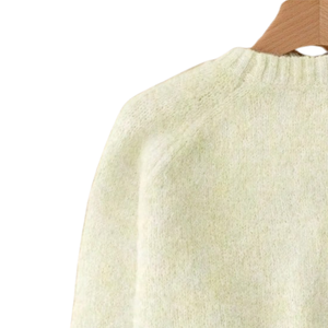 Pull en maille douce et moelleuse en mohair pour femme, col rond, manches longues, coupe ample, chaud, décontracté, léger, confortable, tendance hiver - Product Image 4