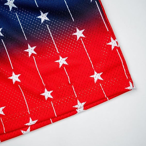 Men's Gradient <b>Stars</b> Print Basketball Shorts Drawstring Closure Breathable Mesh Casual Sport Shorts - Product Image 2
