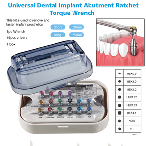 Kit prothétique universel pour implants dentaires avec tournevis dynamométrique, tournevis manuel pour implants dentaires, ensemble complet - Product Image 3