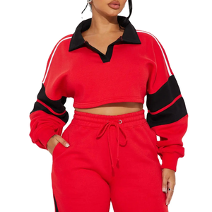 Survêtement à capuche pour femme, bleu clair, avec blocs de couleur, coupe ample, longueur intégrale, avec poches latérales, style streetwear, pour le printemps - Product Image 5