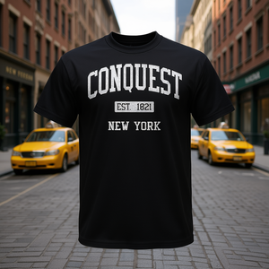 Camiseta deportiva vintage Conquest New York negra talla M para hombre - Product Image 3