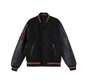 Chaqueta Universitaria Varsity de Lana para Hombre con Bordado Chenille Personalizado al por Mayor, con Mangas de Cuero - Product Image 1