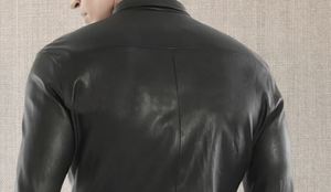 Men's Classic Style Leather <b>Shirt</b> -Black -Lambskin Leather -Gift for Men Handmade Genuine Sheep Leather - Product Image 6