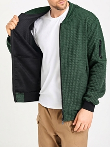 Custom <b>Men's</b> <b>Lightweight</b> Varsity Bomber <b>Jacket</b> Stand Collar Zip Up Washed Woven Breathable Casual Streetwear <b>Jacket</b> OEM Service - Product Image 2