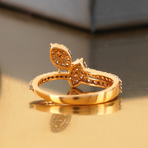 Marquise Double Halo <b>Open</b> Wrap <b>Ring</b> 14K Rose Gold VS1 Lab Grown Diamond Cocktail Statement Good Cut VVS1 White Yellow Gold - Product Image 4