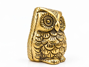 Statue de hibou en finition or antique, figurine d'oiseau décorative en métal, style vintage, ornement de table, décoration de luxe pour la maison - Product Image 2