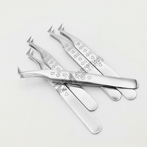 Pince à cils en acier inoxydable avec design cœur, pointe lisse, outil de précision pour extensions de cils, volume et pointe de précision - Product Image 5