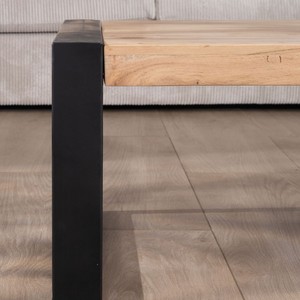 Mesa de centro rectangular de estilo industrial Vandana Silver Form en metal y madera - Product Image 5