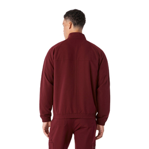 Ensemble de blouses médicales pour hommes, couleur bordeaux, en coton tricoté et polyester, veste à fermeture éclair intégrale avec porte-stéthoscope, uniformes d'hôpital - Product Image 2