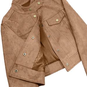 New Arrival Customized Design <b>Women's</b> Winter <b>Leather</b> <b>Jacket</b> Plus Size Heated Breathable Sustainable Stand Silk Knitted <b>Leather</b> - Product Image 2