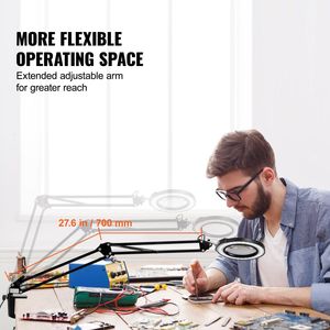 Lámpara de Escritorio con Lupa 5X de 4.3 Pulgadas con Soporte de Luz y Base de 64 Pulgadas, Lupa 2 en 1 con Lente de Vidrio 5X para Lectura y Trabajo - Product Image 5