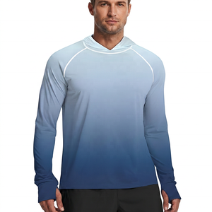 Sudadera con Capucha de Manga Larga para Hombre, Estampado Degradado, Protección Solar UPF 50, Secado Rápido, Camisa de Pesca 100% Poliéster, Estilo Pullover - Product Image 2