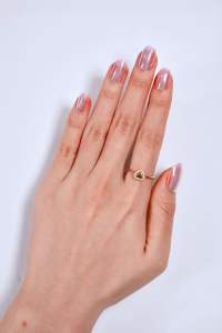 Uñas postizas iridiscentes brillantes con forma de almendra, nuevas, de fábrica OEM ODM, personalizadas, holográficas, rosas, a presión. - Product Image 2