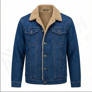 Streetwear bleu de sport au design élégant avec logo personnalisé vêtements pour femmes veste en jean en jean avec fermeture à boutons et poches pour femmes - Product Image 1
