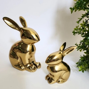 Elegant Gold Bunny Rabbit Sculpture Pair Table Centerpiece <b>Ornament</b> for Spring <b>Easter</b> Decor and Year-Round Living Room Styling - Product Image 2