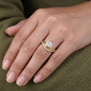 Nouvelle collection de bagues en diamant de laboratoire taille marquise, bijoux fins en or jaune pour femmes, provenant d'un fournisseur indien. - Product Image 1