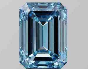 Diamant de laboratoire taille émeraude 2,50 carats bleu vif fantaisie certifié IGI VS1 excellent CVD percé au laser pour la fabrication de bijoux - Product Image 1
