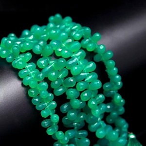 Perles de pierres précieuses en onyx vert naturel facetté en forme de goutte d'eau, vente en gros pour la fabrication de bijoux DIY, la décoration intérieure et les œuvres d'art - Product Image 2