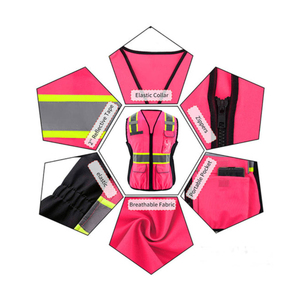 Chaleco de Alta Visibilidad con Cintura Elástica Tejida 100% Poliéster, con Bolsillos, Unisex, para Seguridad Vial - Product Image 5
