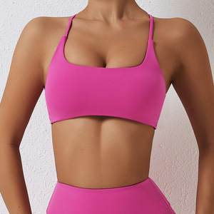 Premium Breathable Quick Dry Sweat-Wicking Eco-Friendly Sports Bras Women Athletes Gym <b>Running</b> Medium Support Removable <b>Pad</b> Crop - Product Image 6
