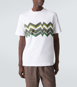 T-shirts pour hommes personnalisés OEM ODM, impression sur mesure, vente en gros, respirants, coupe ample, motif géométrique en zig-zag, jersey de coton - Product Image 4