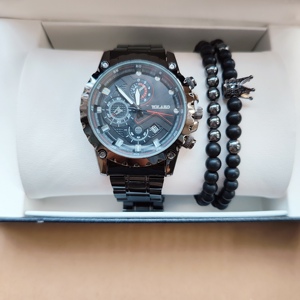 6233 2 Pcs/Set Luxury Man <b>Black</b> Quartz <b>Watch</b> Man Simple Sport Fashion Mens Gift Set - Product Image 2