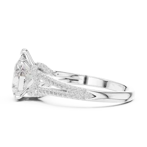2.5ct Pear Cut Lab Grown Diamond Engagement <b>Ring</b> IGI Certified 18K Solid Gold VVS E-F <b>Split</b> Shank Micro Pave Fine <b>Ring</b> - Product Image 6